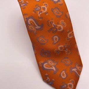 Forsyth Orange Paisley Tie for Men